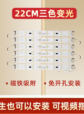 led灯条22cm灯带长条替换LED吸顶灯卧室灯板异形灯灯芯三色贴片灯