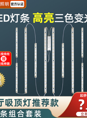 led双色三色变光22cm52cm吸顶灯长条改造灯板天空之城替换灯条片