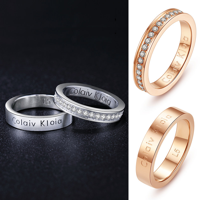 Colaiv Kloia戒指情侣对戒小众设计一对礼物官网满天星男女小ck款