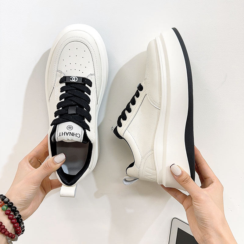 厚底拼色百搭小白鞋女2024秋季新款小香风轻便运动休闲松糕板鞋潮,女鞋,时尚休闲鞋,淘宝优惠券,粉丝福利购,淘宝优惠卷