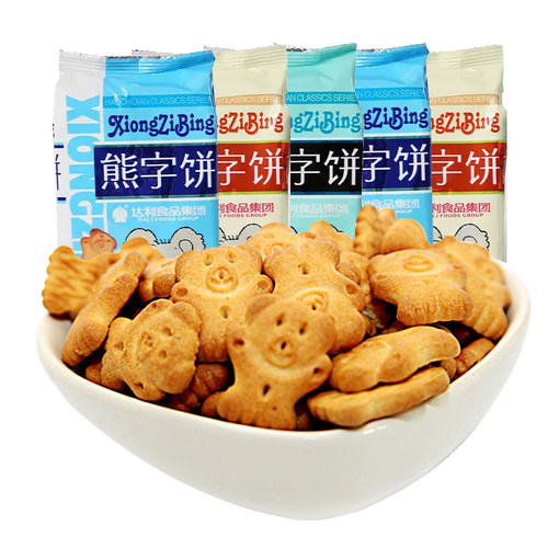 达利园好吃点熊字饼干整箱装休闲零食小吃宿舍充饥解馋早餐食品