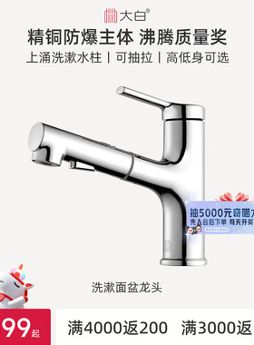 diiib厦门大白洗脸盆漱口水龙头冷热抽拉式卫生间台上盆洗手洗漱
