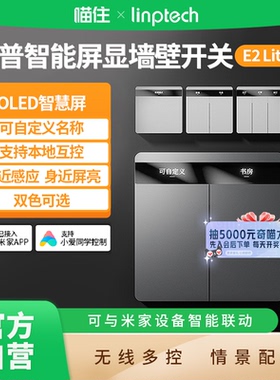 领普E2Lite智能开关零火版控制面板兼容智能灯智能屏显 A411