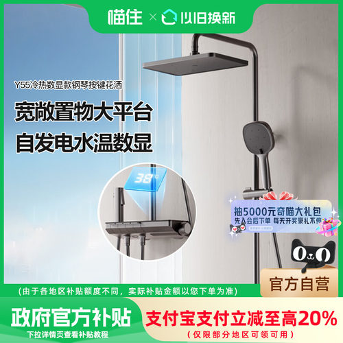 【国补15%】恒洁钢琴按键花洒Y55