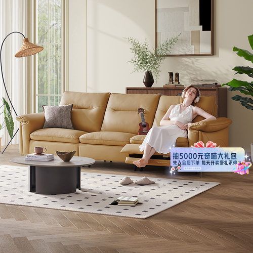 LAZBOY乐至宝真皮沙发客厅25年新款零靠墙沙发670(C)