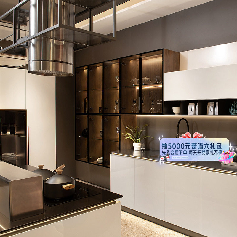 百能【国补套餐】整体定制不锈钢家用橱柜简约风格厨房全屋定制,全屋定制,整体厨柜,淘宝优惠券,粉丝福利购,淘宝优惠卷