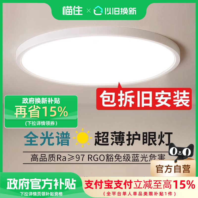 爱德朗全光谱护眼卧室灯现代简约吸顶灯led网红2024年