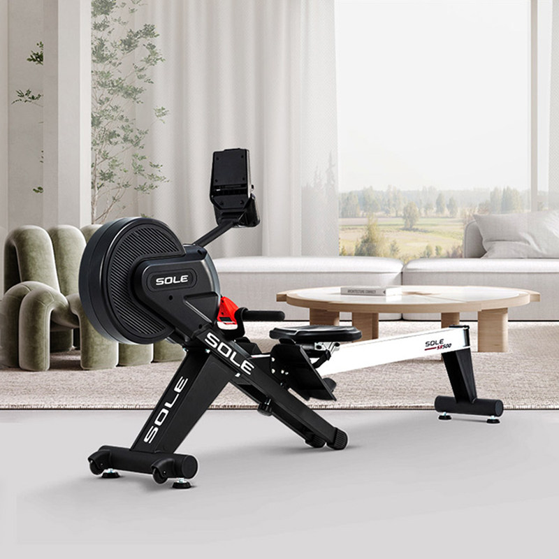 美国sole速尔SR500风阻磁阻划船机家用静音双轨折叠健身划船器