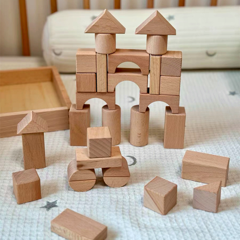 进口榉木实木无油漆婴儿可啃咬