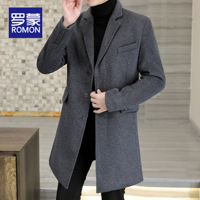 罗蒙中长款秋冬毛呢大衣