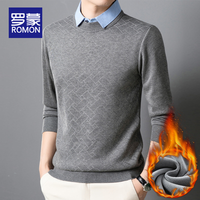 罗蒙翻领毛衣防风保暖