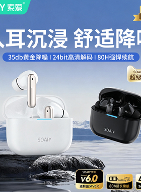 索爱 ANC主动降噪蓝牙耳机无线2025新款入耳式高音质运动超长续航