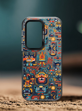 白色小怪兽手机壳适用三星Galaxy S25 Plus彩银磨砂Ultra新款硬壳s24男女小众高级感不会撞壳情侣时尚