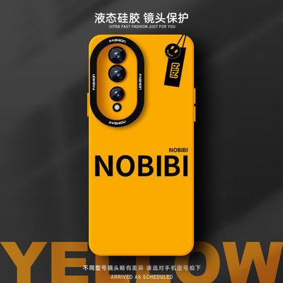 nobibi手机壳适用荣耀90Pro液态硅胶90gt新款70创意80se镜头全包小众潮牌简约时尚情侣男女不会撞壳