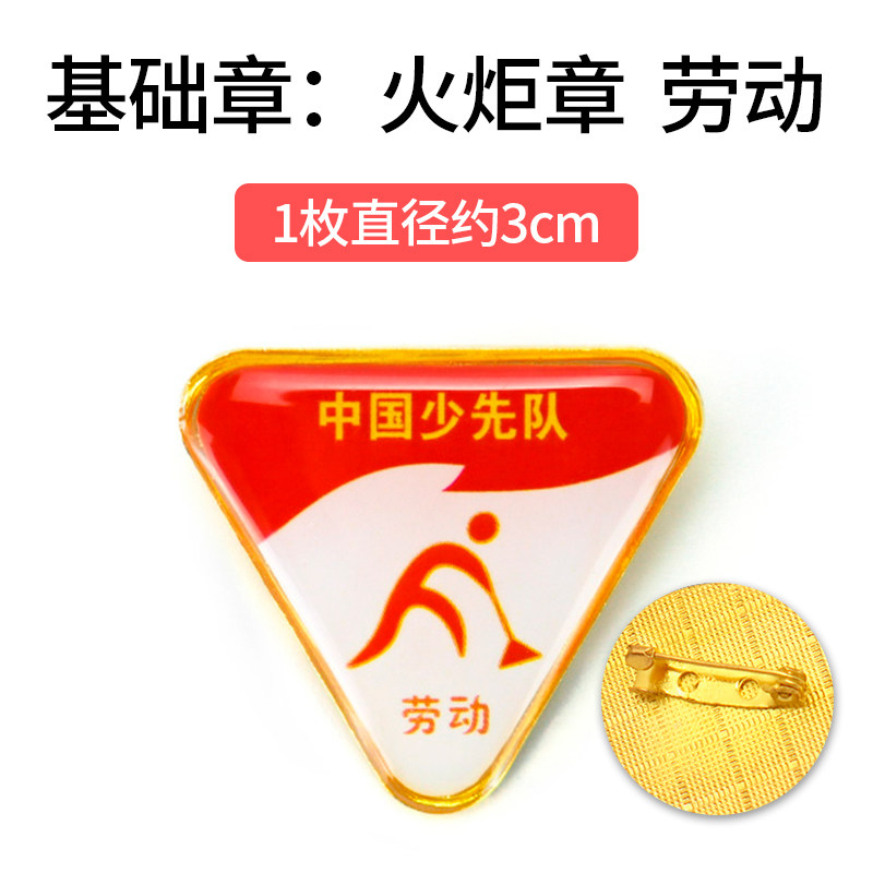 劳动章火炬章红领巾奖章基础章争章手册印章贴纸争章卡证书奖状小学