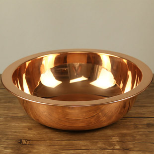 复古仿古洗脸盆卫生间铜火盆 紫铜盆纯铜家用加厚结婚喜盆用品老式