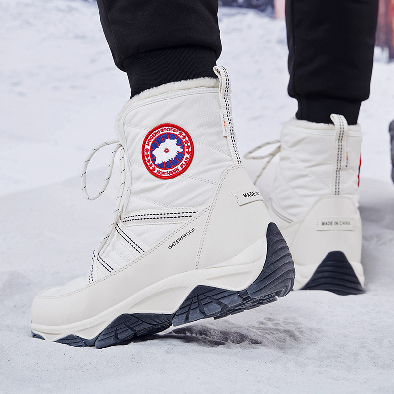 冬季雪地靴女冬加绒加厚防水防滑抗寒零下40度东北户外厚底棉靴男