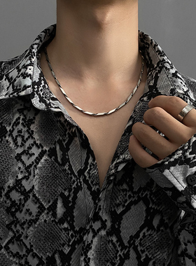 轻奢小众新款钛钢男生气质项链