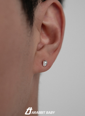 S925纯银耳钉男女小众设计耳骨钉2023年新款免摘养耳洞精致耳饰潮