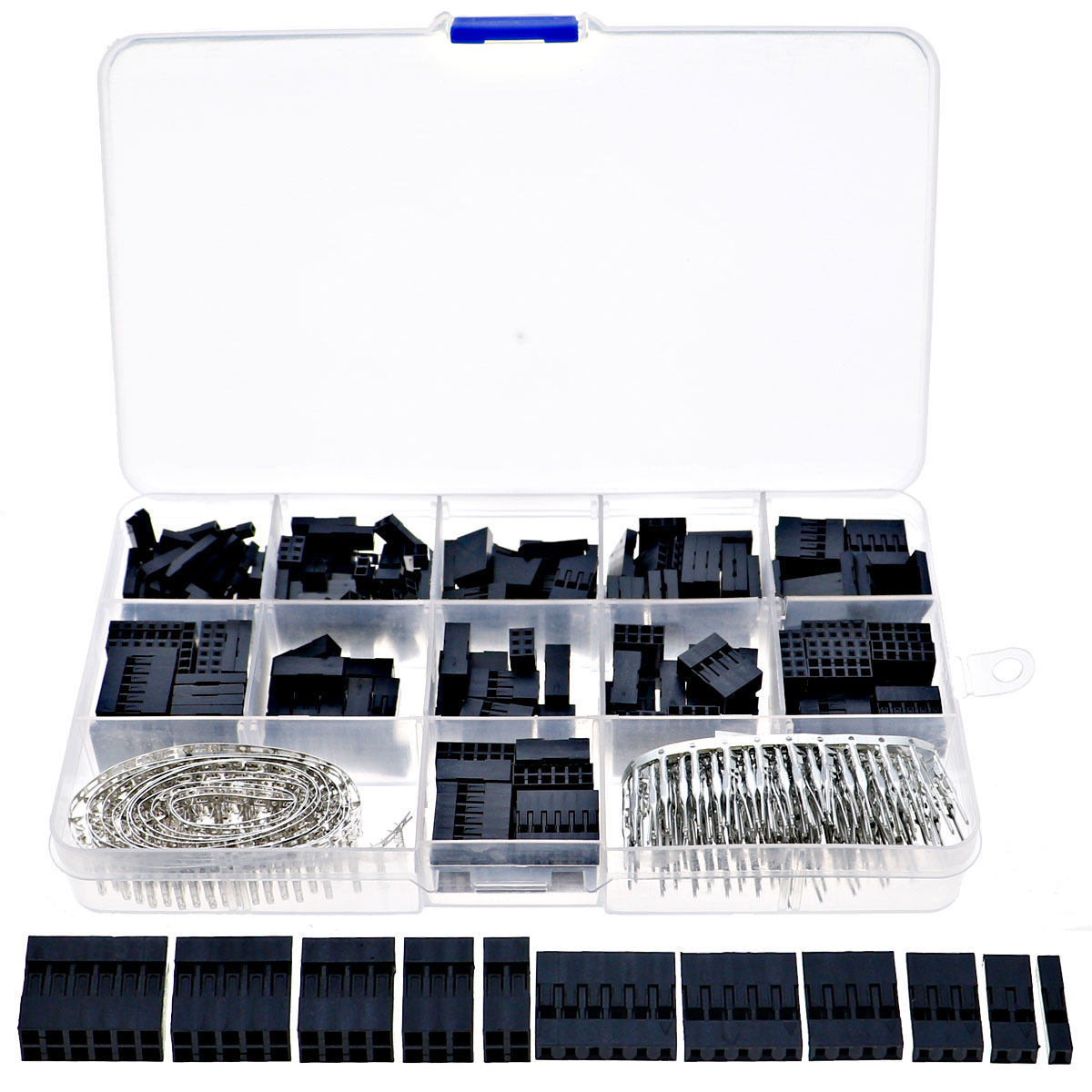 54mm杜邦头单双排杜邦胶壳 公母压线连接器端子套件