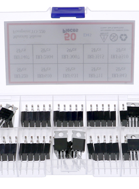 10种IRF场效应三极管MOS管包(IRF520~IRF9510)直插TO-220封装套件