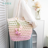 菲菲姐家渐变郁金香手提包加大号手工diy编织毛线钩织自制材料包