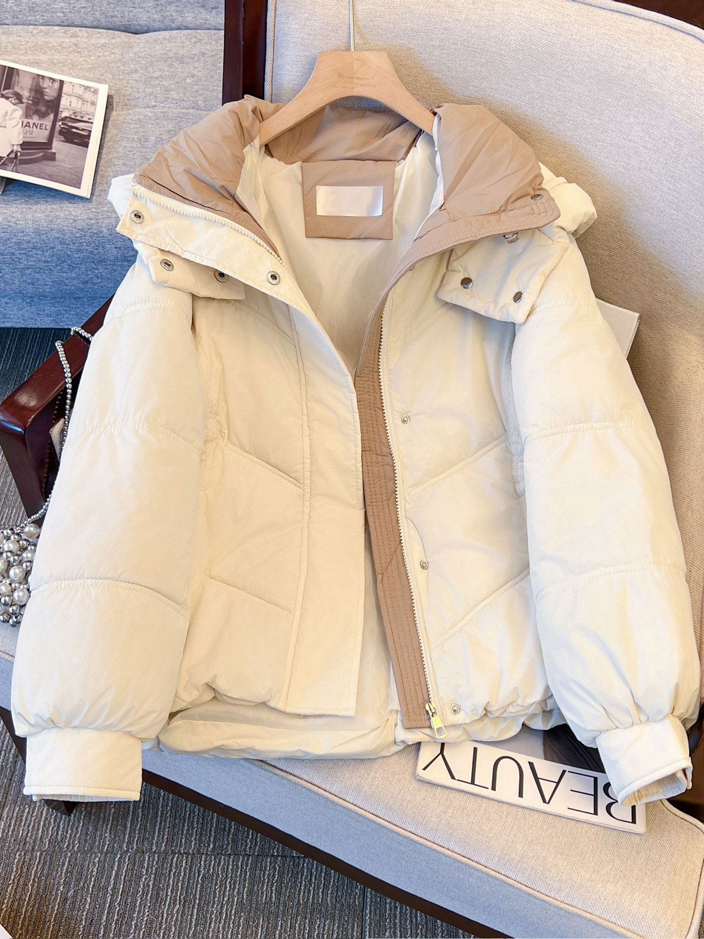 韩系羽绒棉服女冬季加厚2025新款宽松短款小个子连帽棉衣棉袄外套