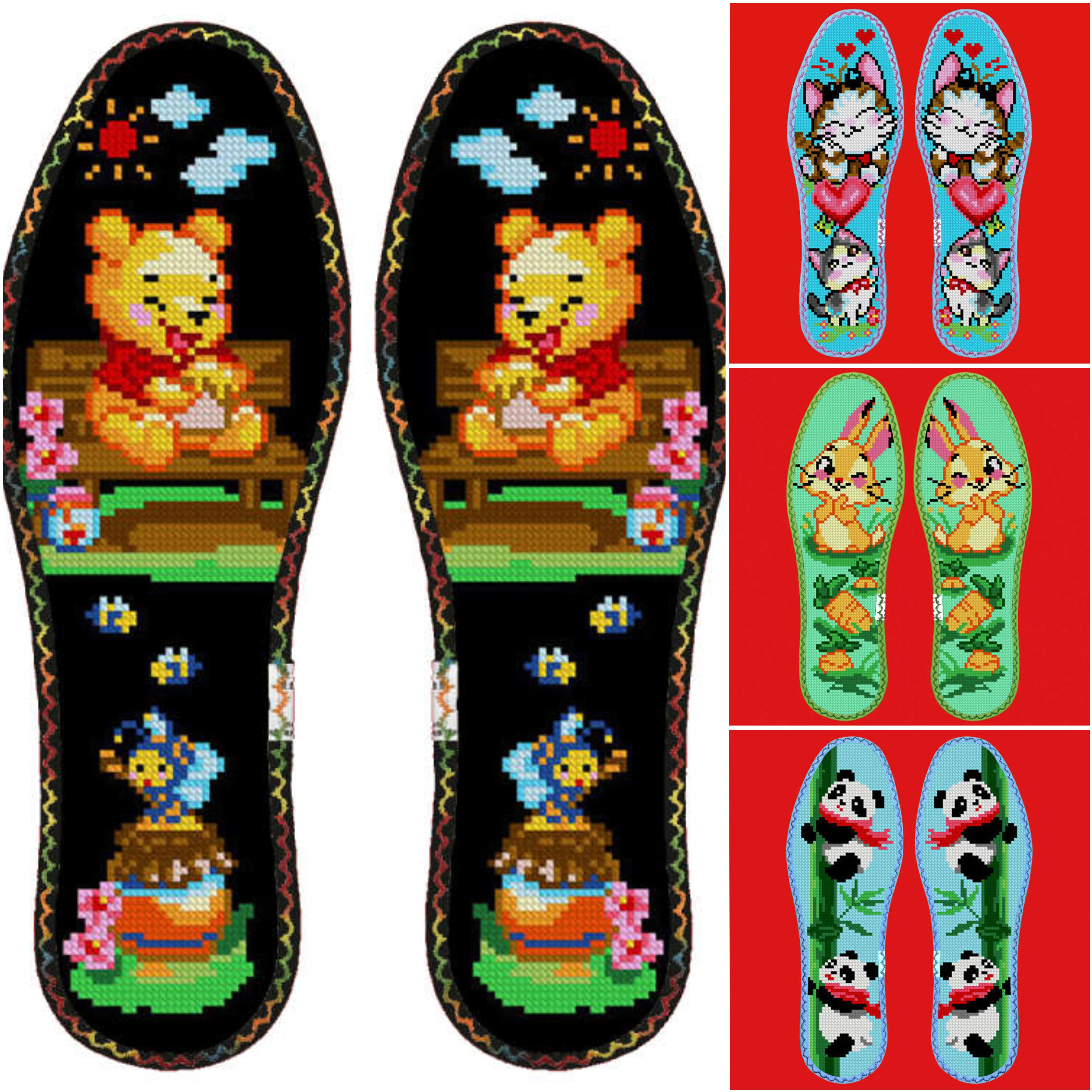 新款玫瑰香小动物生肖带花边七层纯棉布十字绣鞋垫薄款柔软小格子,服饰配件/皮带/帽子/围巾,鞋垫,淘宝优惠券,粉丝福利购,淘宝优惠卷