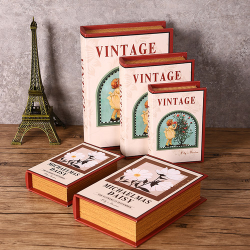 欧式仿真书本摆件桌面假书收纳盒
