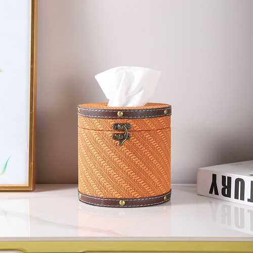 现代圆形纸巾筒桌上卷纸筒卷纸盒