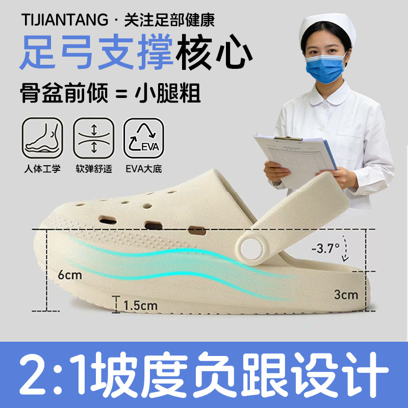 足弓支撑负跟拖鞋女居家厚底防滑