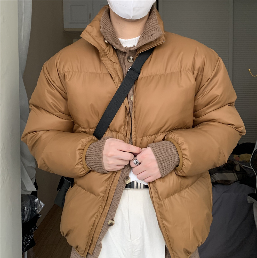 方人也屹棉衣男冬季加厚抗寒面包服男ins风立领韩版宽松保暖加厚