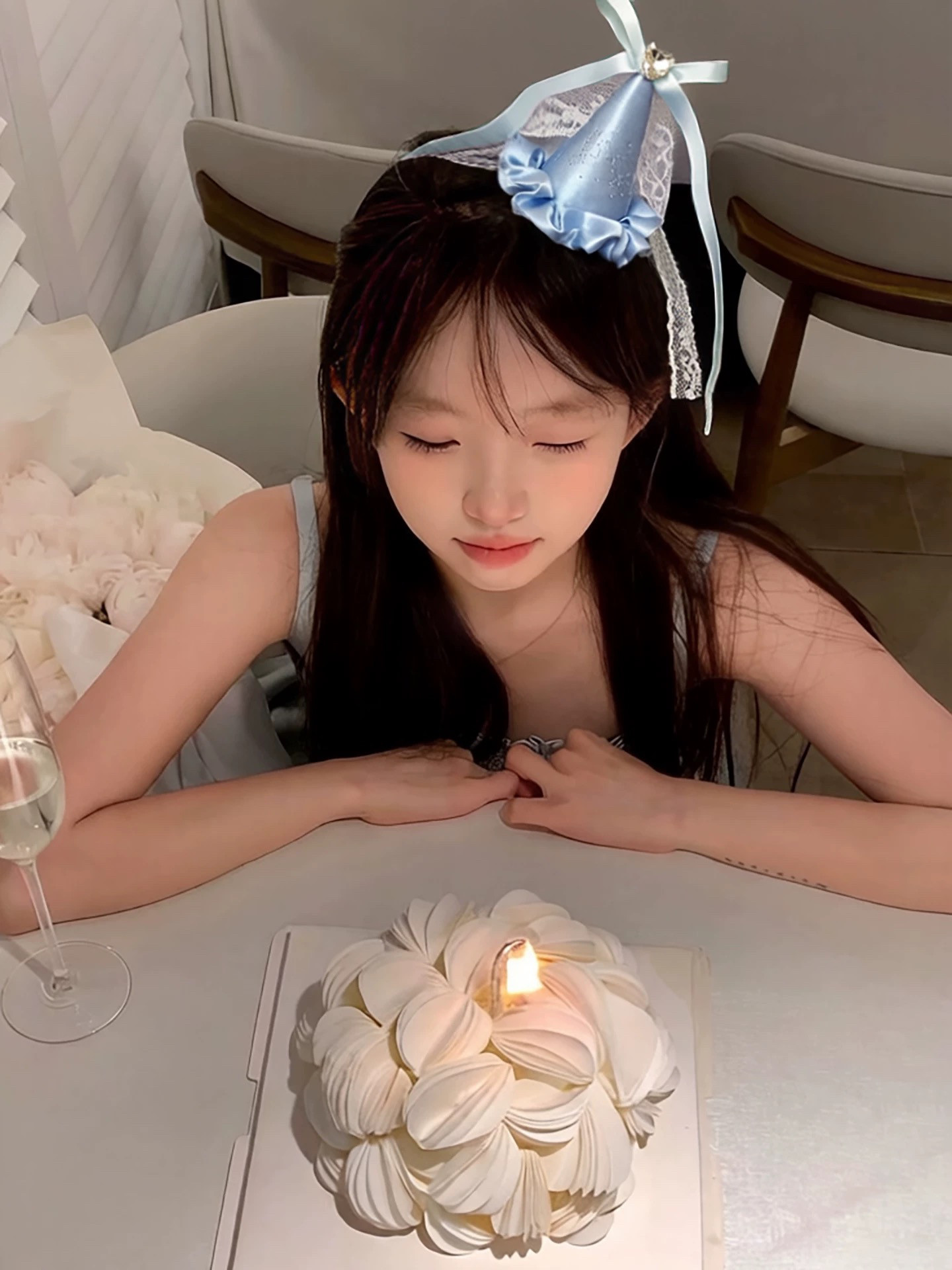 Party生日帽网纱尖尖帽发箍女童公主生日帽公主头纱发饰头箍发夹