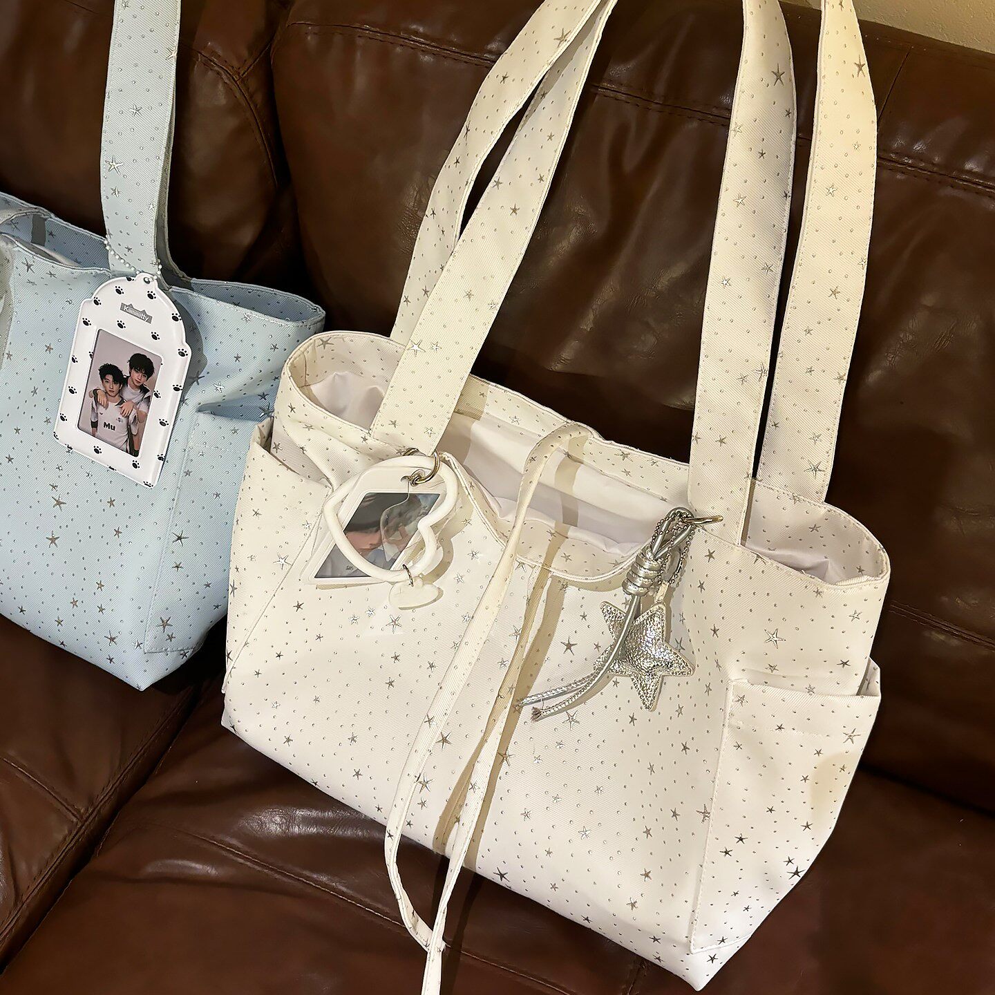 闪亮星星托特包女大容量2026新款韩系ins帆布包上班通勤早八包