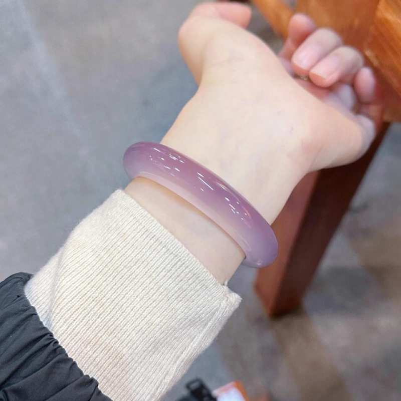 纯天然冰种玉髓手镯女款帝王