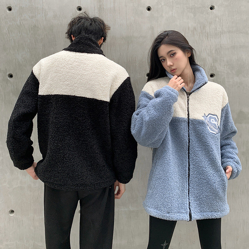 SoulSense潮牌秋冬新品男女同款抓绒休闲运动加绒保暖羊羔绒外套