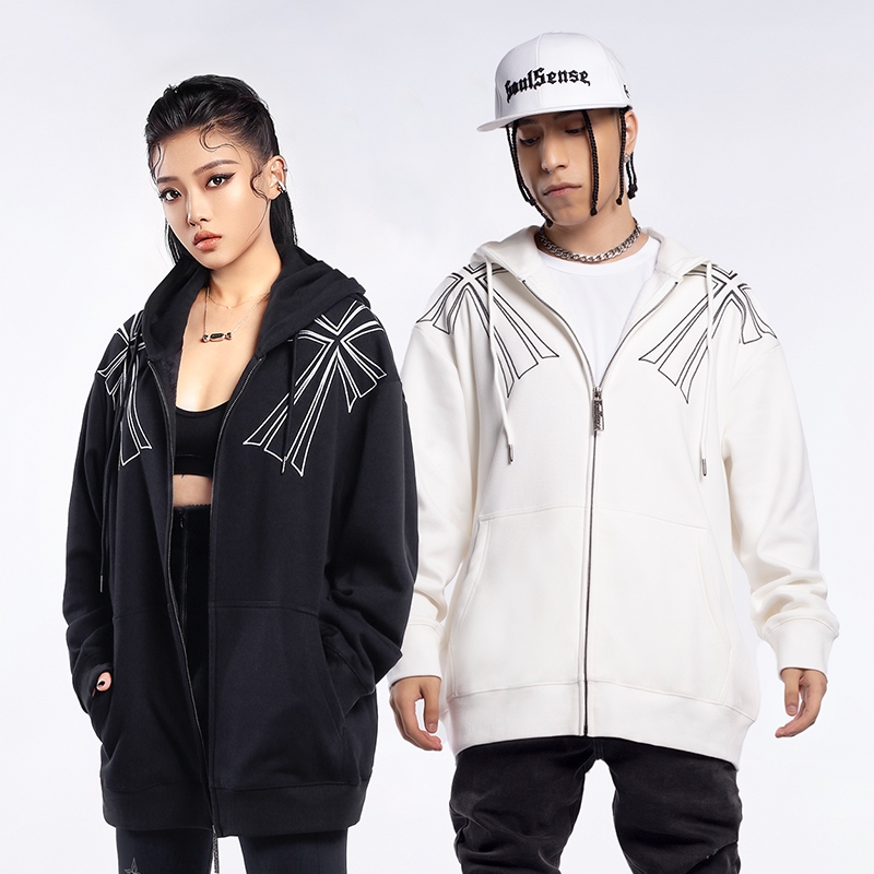 SoulSense十字开衫连帽卫衣外套