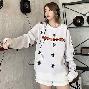 SoulSense潮牌男女同款 毛衣男 国潮休闲宽松动物系列Bee蜜蜂针织衫