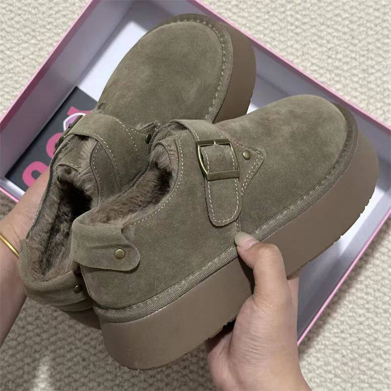 女士冬季加绒加厚棉鞋大码女鞋41—43脚宽胖肥勃肯外穿一脚蹬厚底,女鞋,时尚雪地靴,淘宝优惠券,粉丝福利购,淘宝优惠卷