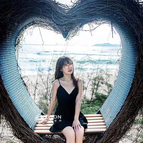 巴厘岛网红鸟巢吊椅民宿景区打卡拍照爱心款创意婚纱道具秋千吊床