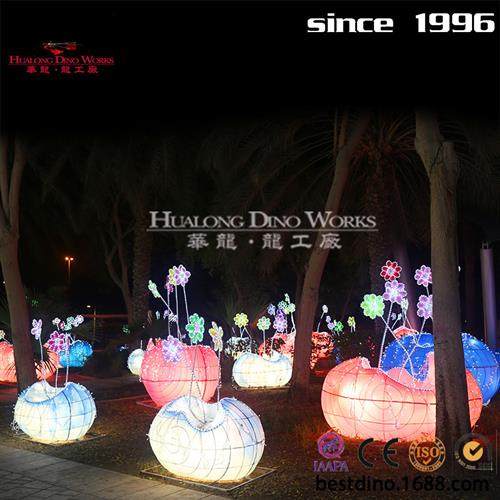 自贡亮化灯会制作厂家新款花灯宫灯户外美陈灯雕装饰节日活动引流