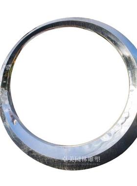 不锈钢月亮圆环雕塑定制大型镜面发光月牙园林水景创意装饰摆件