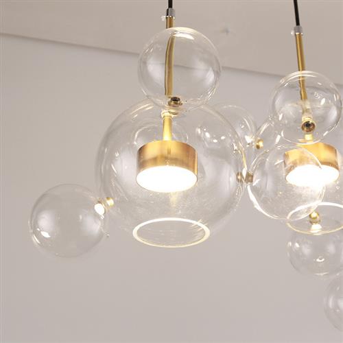 厂家直供圆形玻璃球吊灯卧室餐桌客厅灯优质铁艺玻璃吊灯