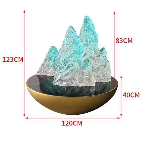 售楼处酒店大堂水波纹玻璃钢雕塑底座大型流水落地工艺品雕塑摆件