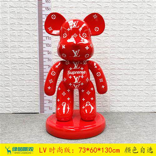 卡通暴力熊芝麻街Kaws公仔大摆件轻奢装饰落地玻璃钢雕塑卡通模型