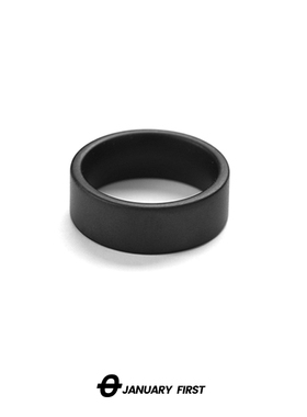 原创宽面磨砂陶瓷戒指男女ins潮情侣对戒简约黑色食指小众高级感