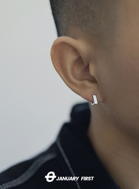 925银针耳环2021年新款潮男士耳钉高级感小众单只痞帅嘻哈耳圈女
