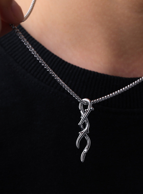 钛钢钛钢男女荆棘项链