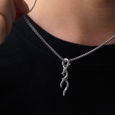 钛钢钛钢男女荆棘项链