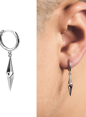 中性几何耳环男高级感痞帅吊坠设计感小众耳钉单只耳饰耳坠美式